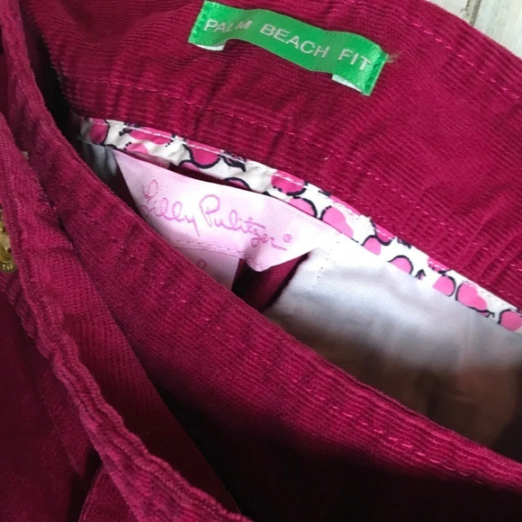 Lilly Pulitzer Society Pant Stretch Cords Palm NWT - Picture 5 of 7
